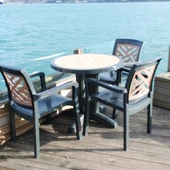 Papatya Pera Plastik Masa - 90lık Yuvarlak Balkon, Bahçe Masası -Teak & Ahşap Dekor thumbnail 7