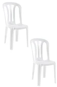 Papatya Buket Sandalye Beyaz 2li - Plastik Bahçe Balkon Sandalyesi thumbnail 1