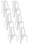 Papatya Favori Sandalye Beyaz 6lı - Plastik Bahçe Balkon Sandalyesi thumbnail 1