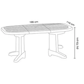 Papatya Magnum I Plastik Bahçe Masası 115x195 Teak thumbnail 4