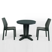 Papatya Yummy Plastik Bahçe Balkon Seti Yeşil : 80lik Yuvarlak Masa + 2 Sandalye Takım thumbnail 1