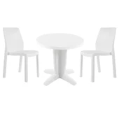 Papatya Yummy Plastik Bahçe Balkon Seti Yeşil : 80lik Yuvarlak Masa + 2 Sandalye Takım thumbnail 4