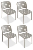 Papatya Bomonti Sandalye Açık Gri 4lü Paket - Plastik Bahçe Balkon Mutfak Sandalyesi thumbnail 1