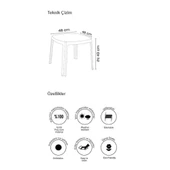 Papatya Royal Plastik Sehpa Teak 4lü Paket - İstiflenebilir, UV Korumalı thumbnail 5