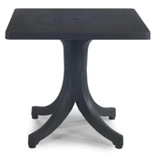 Papatya Diva Plastik Masa - 80x80 Kare Bahçe Balkon Masası -Antrasit & Rattan Dekor thumbnail 1