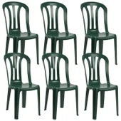 Papatya Buket Sandalye Yeşil 6lı - Plastik Bahçe Balkon Sandalyesi thumbnail 1