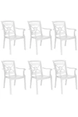 Papatya Commadore Koltuk Beyaz 6lı Paket - Plastik Bahçe Balkon Sandalyesi thumbnail 1