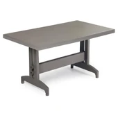 Papatya Prestige Plastik Masa Teak - 80x140 Bahçe Balkon Masası thumbnail 3