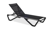Papatya Wave Plastik Ayaklı Alüminyum Şezlong - Antrasit & Antrasit thumbnail 1