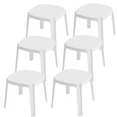 Papatya Royal Plastik Sehpa Beyaz 6lı Paket - İstiflenebilir, UV Korumalı thumbnail 1