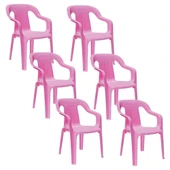 Papatya Mini Çocuk Koltuğu Pembe 6lı Paket - Kreş Sandalye thumbnail 1