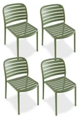 Papatya Tarabya Sandalye Pastel Yeşil 4lü Paket - Plastik Bahçe Balkon Mutfak Sandalyesi thumbnail 1