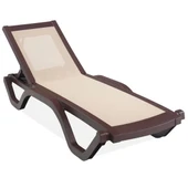 Papatya Myra Tex Kolsuz Şezlong - Teak İskelet & Bej Fileli thumbnail 7