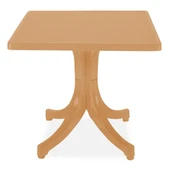 Papatya Favori Plastik Masa - 80x80 Kare Bahçe Balkon Masası -Teak thumbnail 3