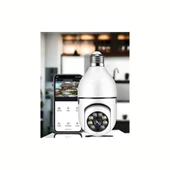 Akıllı Kablosuz IP Kamera Wifi 360 Derece Hareketli Gece Görüş Ses Kayıtllı Ampul Kamera Güvenlik Kamerası thumbnail 5