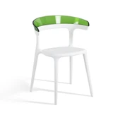 Papatya Luna Sandalye - Kahve Gövde & Transparan Yeşil Font thumbnail 4