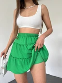 Şortlu Etek Beli Lastikli Parça Kumaş thumbnail 4