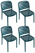 Papatya Tarabya Sandalye Marmara Mavisi 4lü Paket - Plastik Bahçe Balkon Mutfak Sandalyesi thumbnail 1