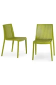 Papatya Cool Plastik Sandalye 2li Paket Yeşil - Bahçe Balkon Mutfak Sandalyesi thumbnail 1