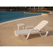 Papatya Royal Plastik Sehpa Teak 4lü Paket - İstiflenebilir, UV Korumalı thumbnail 4