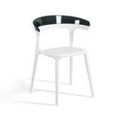 Papatya Luna Sandalye - Beyaz Gövde & Transparan Kırmızı Font thumbnail 7