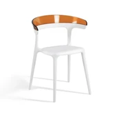 Papatya Luna Sandalye - Antrasit Gövde & Transparan Turuncu Font thumbnail 4