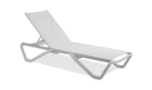 Papatya Wave Plastik Ayaklı Alüminyum Şezlong - Beyaz & Beyaz thumbnail 1
