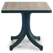 Papatya Diva Plastik Masa - 80x80 Kare Bahçe Balkon Masası -Kahve & Ahşap Dekor thumbnail 7