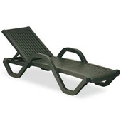 Papatya Myra Kollu Şezlong Teak - Plaj Havuz Bahçe Şezlong thumbnail 3