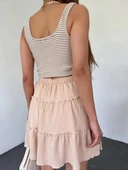 Şortlu Etek Beli Lastikli Parça Kumaş thumbnail 12