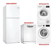 Bosch Kdn55nwe0n - Sms4ıkw62t - Wga242x3tr - Wth22201tr Beyaz Eşya 4'Lü Set thumbnail 1