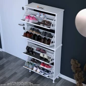 Modilayn UMAY' 2 Li Antre Hol 72 x 168 x 25,5 cm’ lik 4 Düşer Kapak 8 Göz Bölmeli Ayakkabılık thumbnail 2