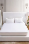 Kapitone Fitted Full Kenar Su Sıvı Geçirmez Yatak Koruyucu Alez Çarşaf Beyaz 90x190 thumbnail 2