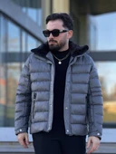 YAKASI KÜRKLÜ DERİ ERKEK MONT thumbnail 4