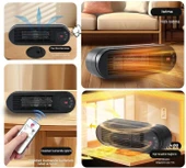 Isıtıcısı - İki Isıtma Moduna Sahip Taşınabilir Isıtıcı - Kış Termal Hava Isıtma Cihazı,İç Mekan, Ofis, Yatak Odası, Banyo, Garaj, Kamp, Çadır, Araba, ve Kış İçin thumbnail 4