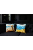 Punch Nakış Desen Dijital Baskılı Deniz temalı 2'li kırlent kılıfı yastık kılıfı thumbnail 1
