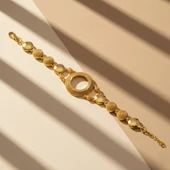 Altın Kaplama İmitasyon Desenli  Yarım Çerçeveli Bileklik BLK-1190 thumbnail 4