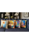 Kırlent kılıfı 3D Dijital Baskılı 4 Lü Takım Soyut Temalı Yastık Kılıfı thumbnail 2
