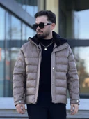 YAKASI KÜRKLÜ DERİ ERKEK MONT thumbnail 8