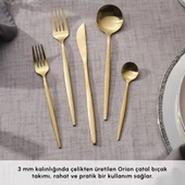Karaca Orion Mat 12 Kişilik 60 Parça Çatal Kaşık Bıçak Takımı Gold thumbnail 4
