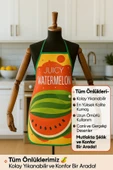Dijital Baskılı Su Sıvı Geçirmez Leke Tutmaz Mutfak Önlüğü Watermelon thumbnail 2