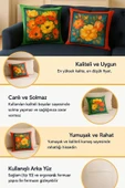 Kırlent kılıfı 3D Dijital Baskılı 2'Lİ Çiçek Bahçesi Temalı Yastık Kılıfı thumbnail 4
