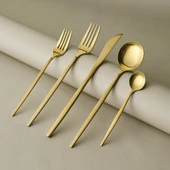 Karaca Orion Mat 12 Kişilik 60 Parça Çatal Kaşık Bıçak Takımı Gold thumbnail 1