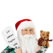 Hediye Kutularının Üstünde Oturan Noel Baba Dekoratif Biblo 48 cm thumbnail 5