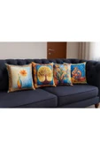 Kırlent kılıfı 3D Dijital Baskılı 4 Lü Takım Soyut Temalı Yastık Kılıfı thumbnail 3