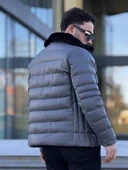 YAKASI KÜRKLÜ DERİ ERKEK MONT thumbnail 5