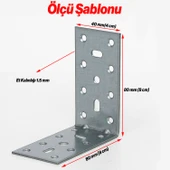 (50 ADET) Mobilya Eşya Dolap Duvara Sabitleme Köşebent Bağlantı Aparatı L Demiri Gönye 40x80x80 Mm thumbnail 2