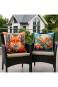 Kırlent kılıfı 3D Dijital Baskılı 2'Li Takım Hayvan Temalı Yastık Kılıfı thumbnail 6