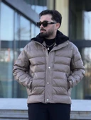 YAKASI KÜRKLÜ DERİ ERKEK MONT thumbnail 6