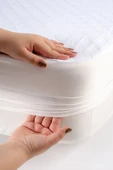 Kapitone Fitted Full Kenar Su Sıvı Geçirmez Yatak Koruyucu Alez Çarşaf Beyaz 160x200 thumbnail 1